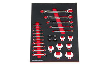 Foam Tool Organizer for 26 Husky Inch Crow Foot, Midget, and Flare-Nut Wrenches
