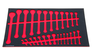 Foam Organizer for 19 inch combination wrenches and 8 stubby inch wrenches.