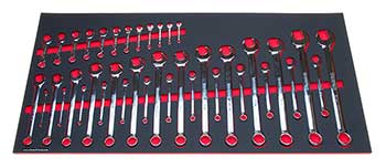 Foam Tool Organizer for 39 Tekton Metric Combination and Stubby Wrenches