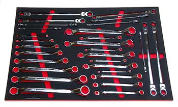 Foam Tool Organizer for 29 Tekton Box End and Ratcheting Wrenches