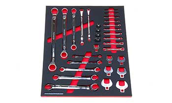 Foam Tool Organizer for 31 Husky Inch Crow Foot, Midget, Box End, and Flare-Nut Wrenches