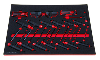 Foam Tool Organizer for 14 Craftsman T-handle Hex Keys with 33 Additional Hex Keys
