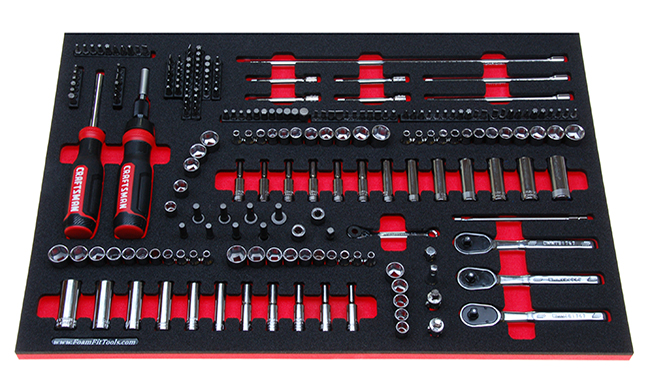 Foam Organizer for 120 Craftsman Bits, 79 sockets with 21 Additional Tools