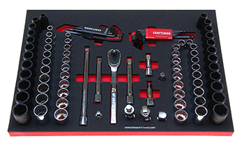 Foam Tool Organizer for 66 Craftsman 1/2-drive Sockets with 31 Additional Tools