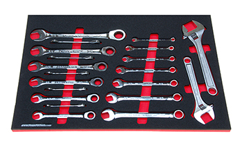 Foam Tool Organizer for 18 Craftsman Inch Wrenches with 2 Adjustable Wrenches