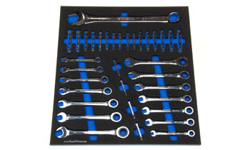 Foam Tool Organizer for 14 Husky Non-Reversible Ratcheting Wrenches with 21 Additional Wrenches