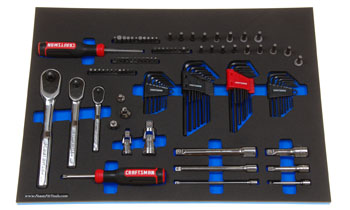 Foam Tool Organizer for 3 Craftsman 72-Tooth Ratchets with 116 Additional Tools