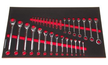 Foam Tool Organizer for 31 Husky Inch Combination, Ratcheting, and Midget Wrenches