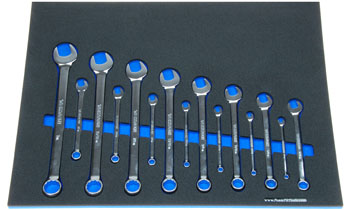 Foam Tool Organizer for 15 Tekton Inch Combination Wrench Set, Fits Version 2