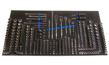 Foam Tool Organizer for 333 Husky Sockets with 5 Ratchets, 23 Accessories, and 72 Driver Bits