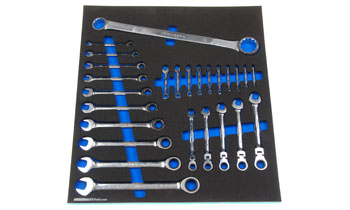 Foam Tool Organizer for 15 Husky Inch Ratcheting Wrenches with 11 Additional Wrenches