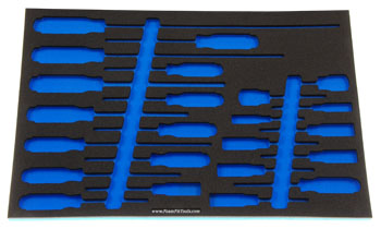 Foam Organizer for 23 Craftsman Phillips and Other Screwdrivers, Hard Handles