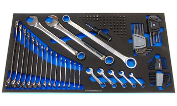 Foam Tool Organizer for 23 Husky Inch Wrenches with 46 Hex Keys, 72 Bits, and Magnetic Handle