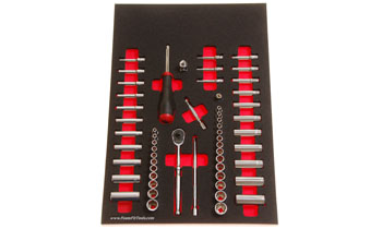 Foam Tool Organizer for 50 Tekton 1/4-drive Sockets with 1 Ratchet and 5 Drive Tools