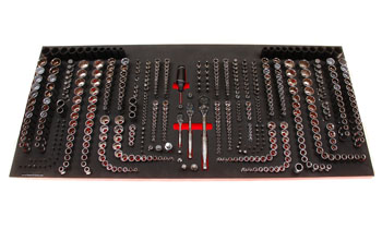 Foam Tool Organizer for 440 Husky Sockets with 3 Ratchets, 11 Accessories and 72 Driver Bits