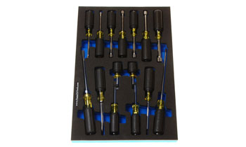 Foam Tool Organizer for 15 Klein Screwdrivers and Nut Drivers