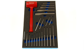 Foam Tool Organizer for 20 Tekton Punches and Chisels with 1 Dead Blow Hammer