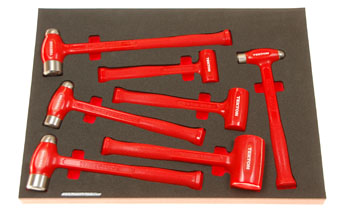 Foam Tool Organizer for 7 Tekton Ball Pein and Dead Blow Hammers