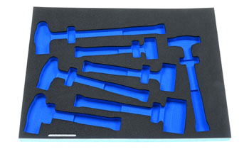 Foam Organizer for 7 Tekton Ball Pein and Flat Face Dead Blow Hammers