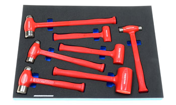 Foam Tool Organizer for 7 Tekton Ball Pein and Flat Face Dead Blow Hammers