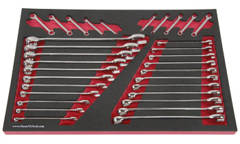 Foam Tool Organizer for 32 Craftsman Combination Wrenches, Fits Full-Polish non-USA Wrenches