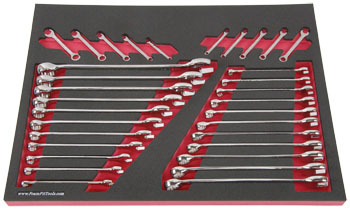 Foam Tool Organizer for 32 Craftsman Combination Wrenches, Fits Full-Polish non-USA Wrenches