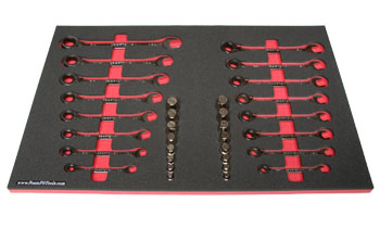 Foam Tool Organizer for 16 Craftsman Reversible Ratcheting Wrenches with Sockets