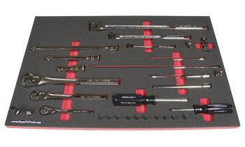 Foam Tool Organizer for 3 Craftsman Ratchets with 28 Drive Tools and Bits