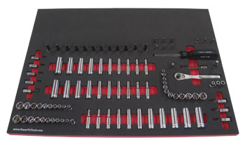 Foam Organizer for 75 Craftsman 1/4-drive Sockets with Ratchet, Extensions, and Magnetic Bit Set