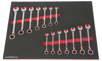 Foam Organizer for 14 Craftsman Reversible Ratcheting Wrenches
