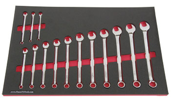 Foam Tool Organizer for 14 Craftsman Metric Full-Polish Combination Wrench Set #2, Fits non-USA Wrenches