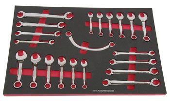 Foam Organizer for 21 Craftsman Stubby, Flare-Nut, and Obstruction Wrenches, Fits non-USA Wrenches