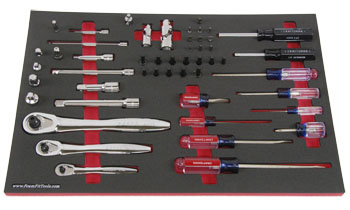 Foam Tool Organizer for 3 Craftsman Ratchets with Drive Tools and 8 Screwdrivers, Fits non-USA Ratchets