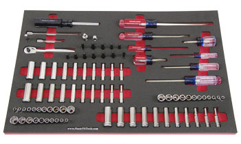 Foam Tool Organizer for 64 Craftsman 1/4-drive Sockets with Ratchet, Extensions, and 8 Screwdrivers