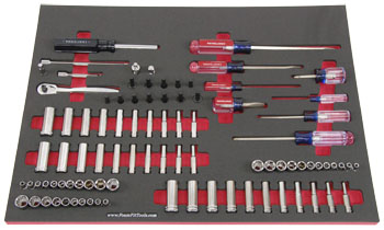 Foam Tool Organizer for 64 Craftsman 1/4-drive Sockets with Ratchet, Extensions, and 8 Screwdrivers