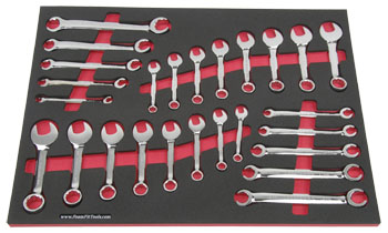 Foam Tool Organizer for 16 Craftsman Stubby and 10 Flare-Nut Wrenches, Fits non-USA Wrenches