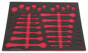 Foam Organizer for 14 Craftsman Locking Flex Ratcheting Wrenches with 20 Crow Foot Wrenches
