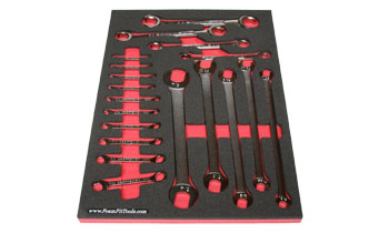 Foam Tool Organizer for 19 Craftsman Inch Flare-Nut, Tappet, and Ignition Wrenches