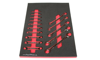 Foam Organizer for 15 Craftsman Metric Flare-Nut and Ignition Wrenches