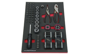 Foam Tool Organizer for 8 Craftsman Extreme Grip Sockets with 60 Additional Tools