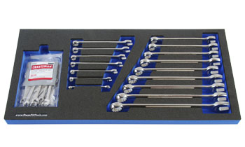 Foam Tool Organizer for 16 Craftsman Metric Combination Wrenches on Edge