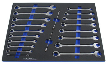 Foam Tool Organizer for 20 Craftsman Flat Full-Polish Ratcheting Wrenches, Non-USA Version 1